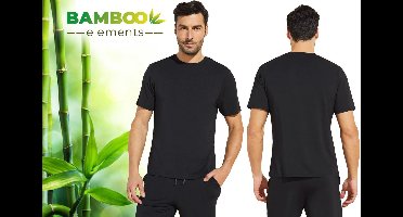 Bamboe T Shirt Heren - Zwart - Regular Fit - Casual Heren T Shirt - Bamboo - Ronde Hals