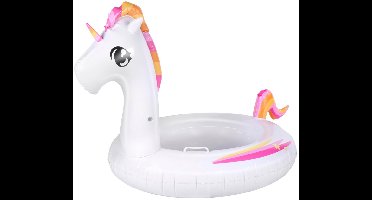 Eddy Toys Opblaas Eenhoorn – Opblaasdier Kinderen – Luchtbed Zwembad – Opblaasfiguur Eenhoorn – Met Handgrepen en Reparatiepatch – 107x71x79 cm