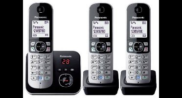 Panasonic KX-TG6823NLB - Trio DECT telefoon - Antwoordapparaat - Zwart/Zilver