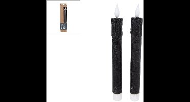 LED kaars afstandsbediening zwart set van 2 decoratief sfeerlicht.