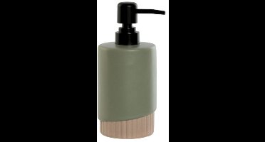 Item International Zeeppompje / Dispenser Artistic - kunststeen - donkergroen - 8 x 18 cm - 300 ml - badkamer/keuken accessoires