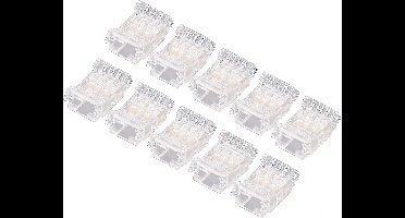 Smoakez - COB LED-strip Connector 10 Stuks 4-pins 10 mm Transparant - Soldeerloze LED-adapter - Unwired Gapless - Voor Striplicht