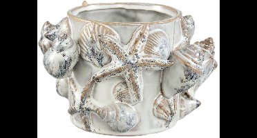 PTMD Bloempot Prince - 18x18x12 cm - Keramiek - Creme