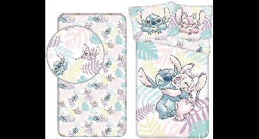 Lilo & Stitch Dekbedovertrek + Hoeslaken - Katoen - Dekbedovertrek 140 x 200 cm - Hoeslaken 90 x 200 cm