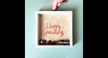 Houten Spaarpot - Happy Spendings van OOTB