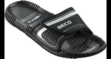 BECO Badslippers - Met Klittenband - Zwart - Unisex - Maat 41