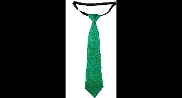 Vegaoo - Groene lovertjes stropdas voor volwassenen