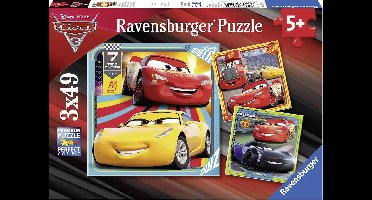 Ravensburger puzzel Cars 3 Legendes van de baan - 3x49 stukjes - kinderpuzzel