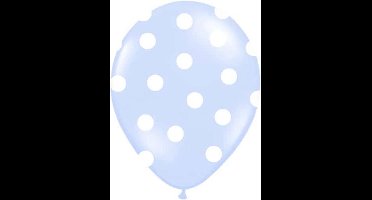 Partydeco - Ballonnen Baby blauw dots wit 10 stuks