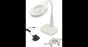125 mm. LED Loupe - Loep Lamp met Voet en Tafelklem