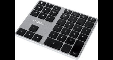LogiLink ID0187 numeriek toetsenbord Universeel Bluetooth Aluminium, Zwart