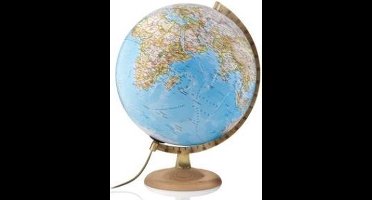 National Geographic globe, uitvoering gold classic met beuken houten voet, doorsnede 30 cm., Nederlands