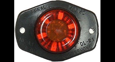 Platte LED auto unit - lamp 6x LED rood - 12V / 24V