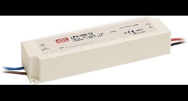 LED driver IP67 transformator 12v 8,5A VDC 100W - 1 Uitgang - Meanwell LPV-100-12