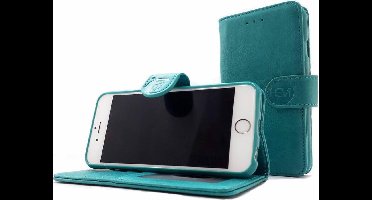 HEM hoesje geschikt voor Apple iPhone 11 - Pure Turquoise Leren Portemonnee Hoesje - Lederen Wallet Case TPU meegekleurde binnenkant- Book Case - Flip Cover - Boek - 360º beschermend Telefoonhoesje