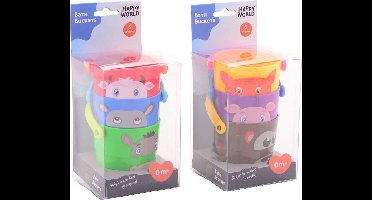 Johntoy Stapelemmers Met Dieren 3 Stuks 7 Cm - 1 set van 3 stuks
