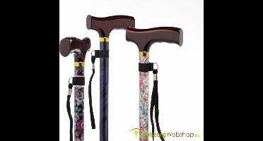 Premium wandelstok Fantasy: donkerblauw, 76 - 99 cm
