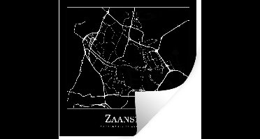 Muurstickers - Sticker Folie - Plattegrond - Kaart - Zaanstad - Stadskaart - 30x30 cm - Plakfolie - Muurstickers Kinderkamer - Zelfklevend Behang - Zelfklevend behangpapier - Stickerfolie