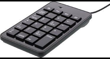 Deltaco TB-120 Numpad - 23 Toetsen - Bedraad - Mediatoetsen - USB - Zwart