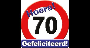 70 jaar verjaardag stopbord - Dia 50 cm - Leeftijd feestartikelen - verkeersbord - Karton - Huldebord - Deurbord