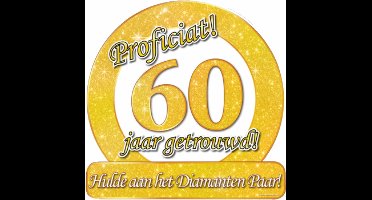 Paper dreams Proficiat 60 jaar getrouwd verkeersbord - Diamanten jubileum feestdecoratie