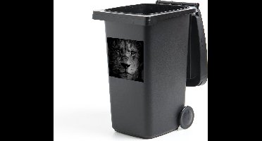 Container sticker Dieren - Leeuw - Natuur - Zwart - Wit - 40x40 cm - Kliko sticker