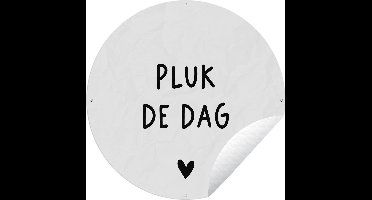 Tuincirkel Spreuken - Quotes - Pluk de dag - Carpe diem - 150x150 cm - Ronde Tuinposter - Buiten