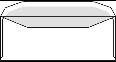 Envelop C5/6 114x229mm venster rechts gegomd wit 500st