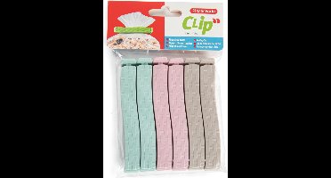 6x Gekleurde keuken afsluitclips / vershoudclips 11 cm - Keukenbenodigdheden voedsel afsluiten klemmen/clips - Vershoudklemmen / vershoudclips / vershoudknijpers
