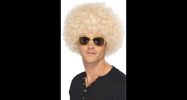 Smiffys Carnaval verkleed Mega afro pruik - blond - krullen - heren - Seventies stijl