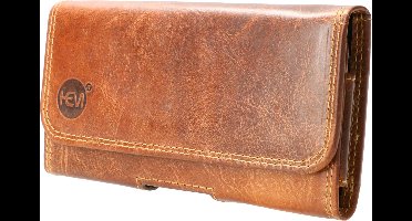 HEM (Rund) Leer Broekriem Hoesje – 149 x 75 x 18 mm – Country Bruin Universeel Broekriem Telefoonhoesje