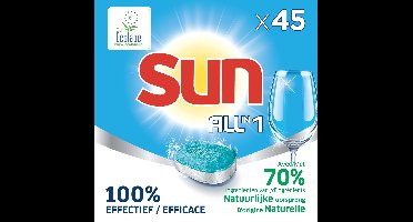 Sun - All-in One - Vaatwastabletten - Ecolabel Regular - Voordeelverpakking 7 x 45 tabs