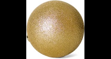 Gerimport Kerstbal - kunststof - goud - glitters - D20 cm