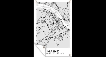 Tuindecoratie Stadskaart - Duitsland - Mainz - Plattegrond - Kaart - 40x60 cm - Tuinposter - Tuindoek