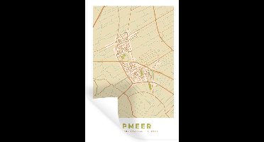 Muurstickers - Sticker Folie - Kaart - Vintage - Opmeer - Plattegrond - Stadskaart - 20x30 cm - Plakfolie - Muurstickers Kinderkamer - Zelfklevend Behang - Zelfklevend behangpapier - Stickerfolie