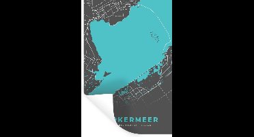 Muurstickers - Sticker Folie - Stadskaart - Markermeer - Kaart - Meer - Plattegrond - 20x30 cm - Plakfolie - Muurstickers Kinderkamer - Zelfklevend Behang - Zelfklevend behangpapier - Stickerfolie