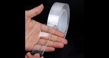 Smalle Nano Tape� - Original (3m) 1 cm breed - Transparante dubbelzijdige tape � Gekko tape �  Montage tape � herbruikbaar en afwasbaar - van Heble� ***