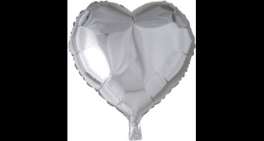 Folie ballon hart zilver 46 cm