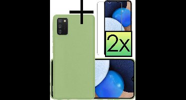 Hoesje - Met 2x Screenprotector - Geschikt voor Samsung Galaxy A03s - Sterk & Shockproof - Back Cover - Siliconen Case - Telefoon Hoes - Groen