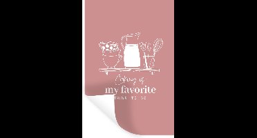 Muurstickers - Sticker Folie - Cooking is my favorite thing to do - Quote - Koken - Keuken - Roze - Hobbykok - 20x30 cm - Plakfolie - Muurstickers Kinderkamer - Zelfklevend Behang - Zelfklevend behangpapier - Stickerfolie