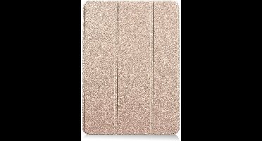 Hoes geschikt voor iPad Air 5 bookcase Goud - Hoes geschikt voor iPad air 2022 hoes 10.9 - Hoes geschikt voor iPad Air 5 smart case Kunstleer - Hoes geschikt voor iPad air 2020 hoes Trifold Smart hoesje