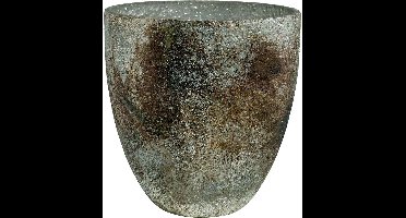 PTMD Jaylee windlicht - H15 x Ø14 cm - Glas - rustiek Goud