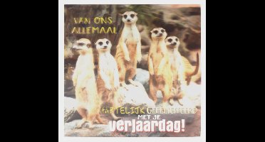 Depesche - 3D wenskaart met stokstaartjes en de tekst "Van ons allemaal, hartelijk gefeliciteerd" - 023