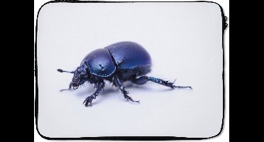Laptophoes 13 inch - Macro-shot van een mestkever - Laptop sleeve - Binnenmaat 32x22,5 cm - Zwarte achterkant