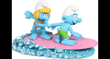 Aqua della smurfen op water surfen 15,9x8,2x8,9cm meerkleurig
