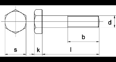 Bout Din931 8.8 M18X100Mm Elvz zonder Moer - 25 stuks
