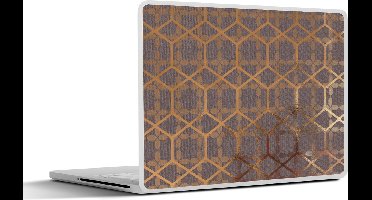 Laptop sticker - 11.6 inch - Patroon - Paars - Goud - 30x21cm - Laptopstickers - Laptop skin - Cover