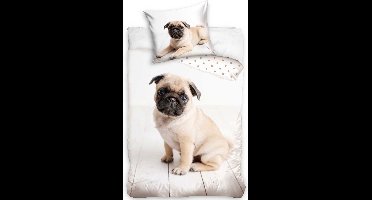 DREAMEE Dekbedovertrek Mops 140 x 200 cm