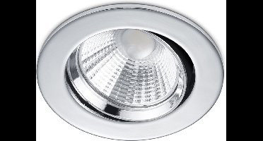 LED Spot - Inbouwspot - Torna Paniro - Rond 5W - Dimbaar - Warm Wit 3000K - Mat Chroom - Aluminium - Ø80mm