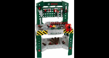 Klein Toys Bosch mini speelgoed werkbank – 77 delig – met veel accessoires - met leerfuncties – donkergroen